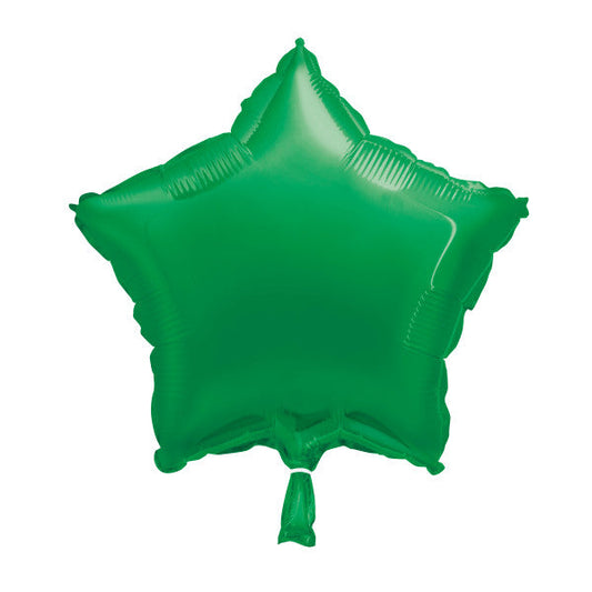 Green Solid Star Foil Balloon 18", Packaged