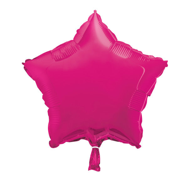 Hot Pink Solid Star Foil Balloon 18", Packaged