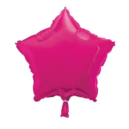 Hot Pink Solid Star Foil Balloon 18", Packaged