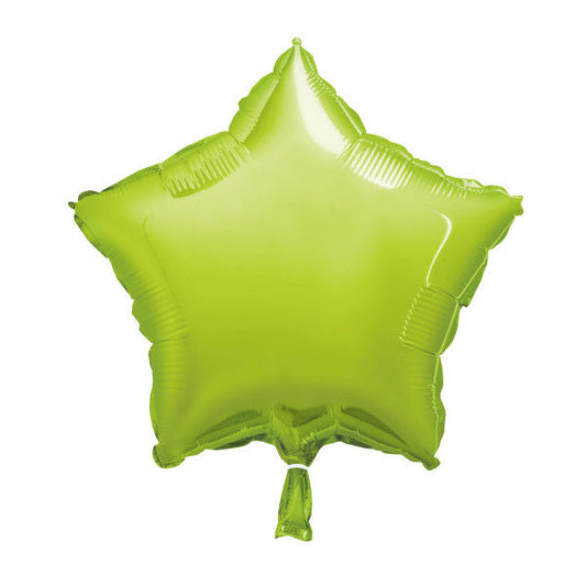 Lime Green Solid Star Foil Balloon 18", Packaged