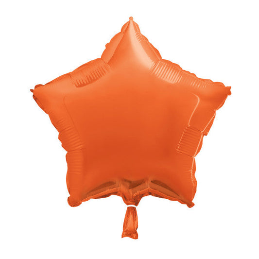 Orange Solid Star Foil Balloon 18", Bulk