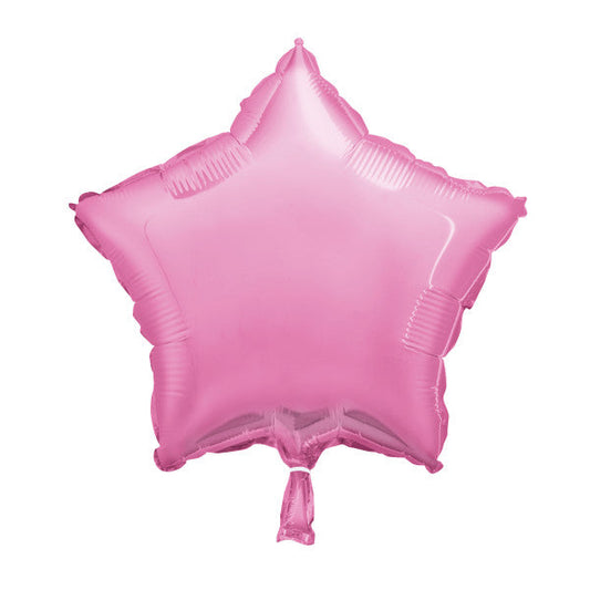 Pastel Pink Solid Star Foil Balloon 18", Packaged