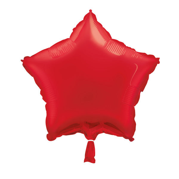 Red Solid Star Foil Balloon 18", Bulk
