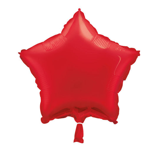 Red Solid Star Foil Balloon 18", Bulk