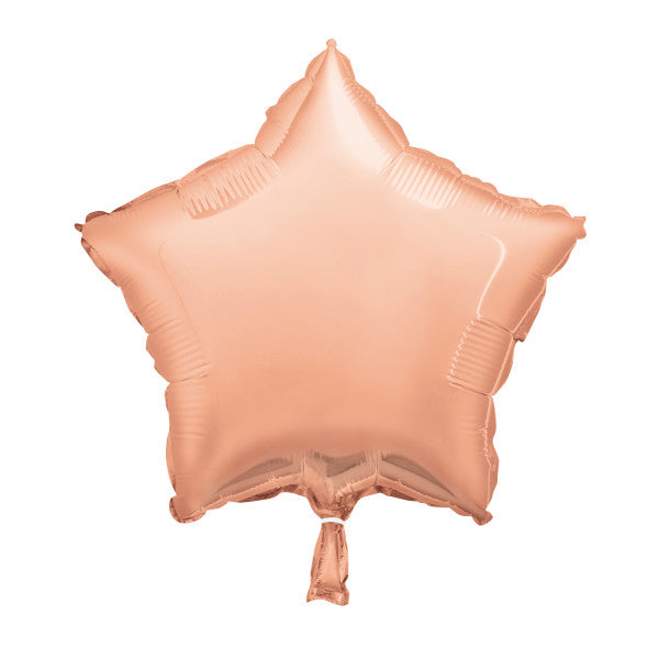 Rose Gold Solid Star Foil Balloon 18", Bulk