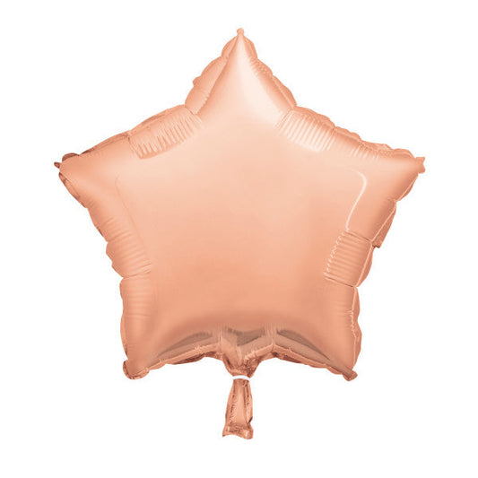 Rose Gold Solid Star Foil Balloon 18", Bulk