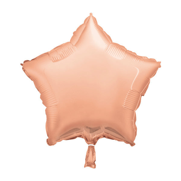 Rose Gold Solid Star Foil Balloon 18", Packaged