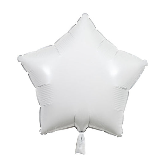 White Solid Star Foil Balloon 18", Bulk