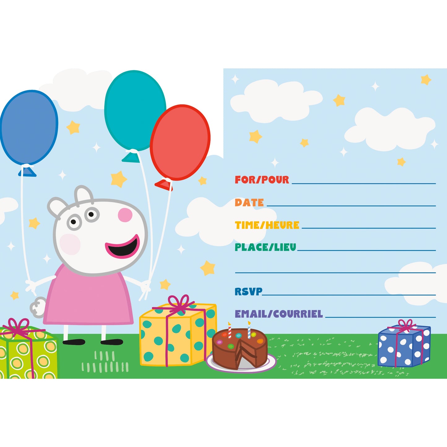 Peppa Pig Invitations, 8ct