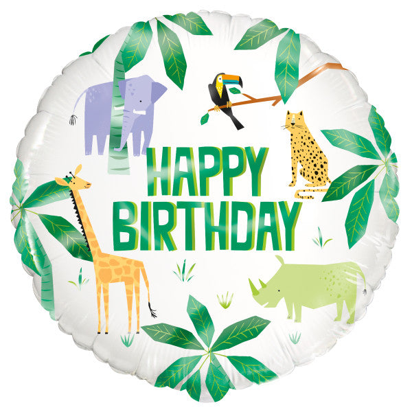 Animal Safari Round Foil Balloon 18", Bulk