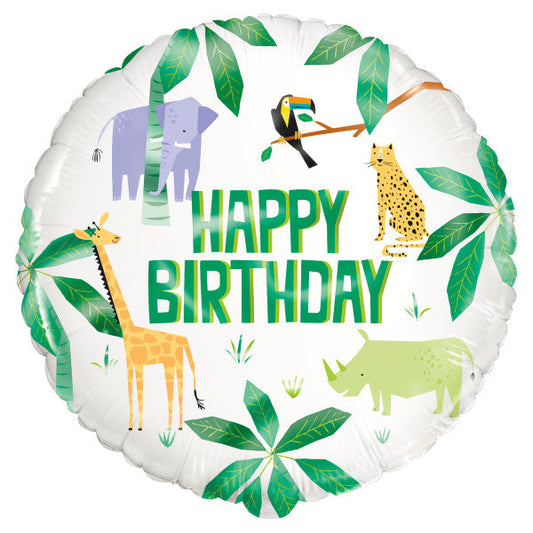 Animal Safari Round Foil Balloon 18", Package