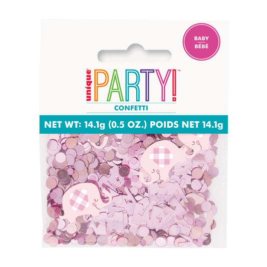 Pink Floral Elephant Foil Confetti, 0.5oz