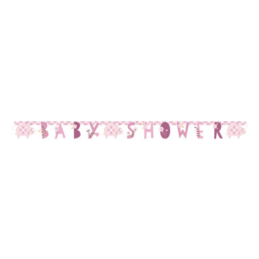 Pink Floral Elephant Jointed Banner