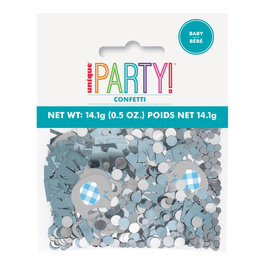 Blue Floral Elephant Foil Confetti, 0.5oz