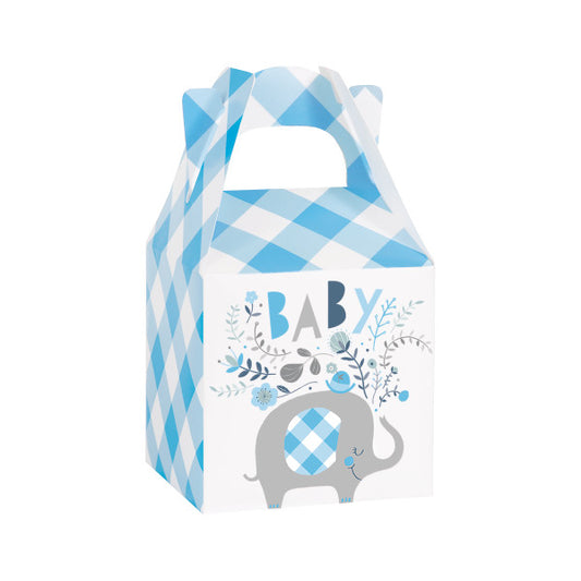 Blue Floral Elephant Favor Boxes, 8ct