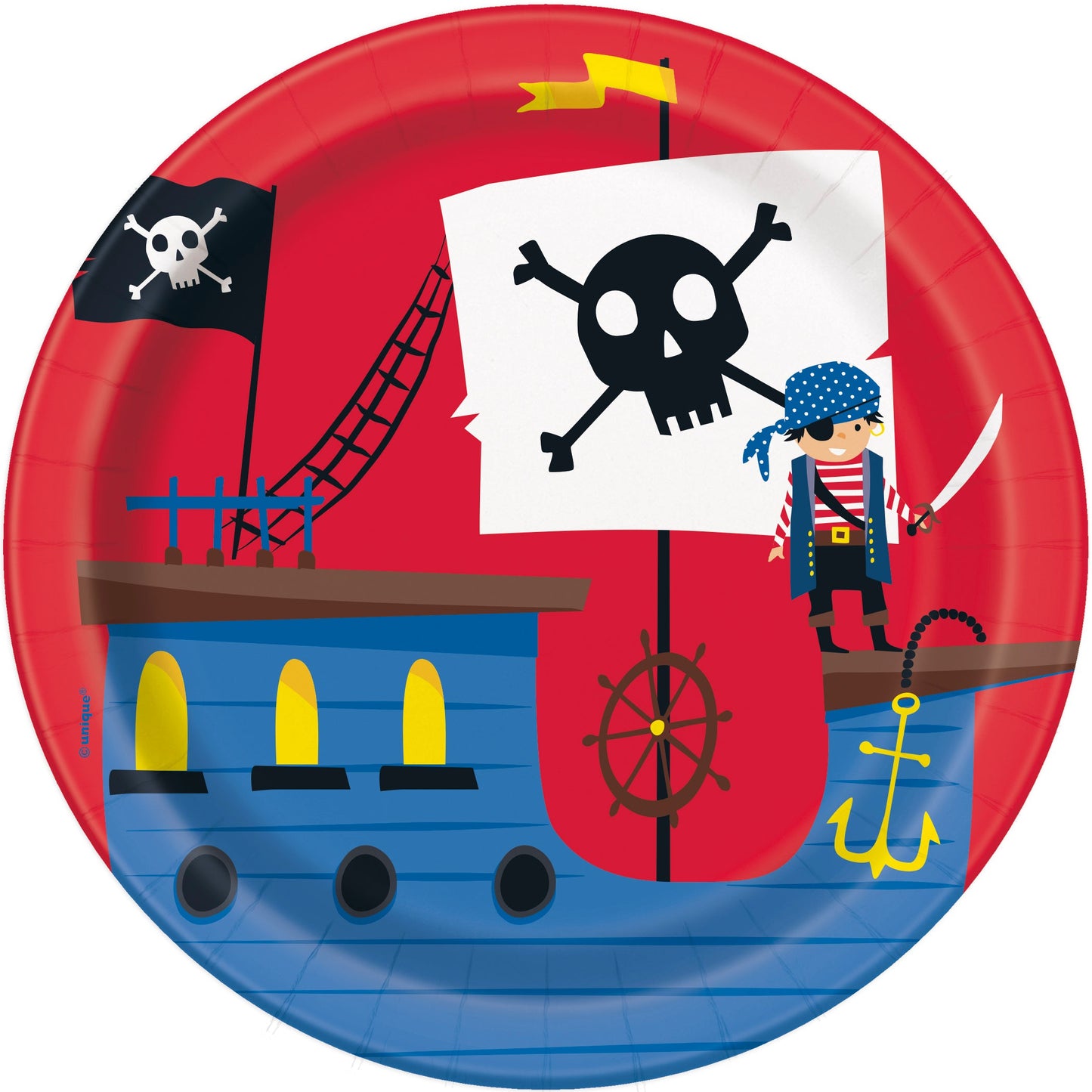 Ahoy Pirate Round 7" Dessert Plates, 8ct