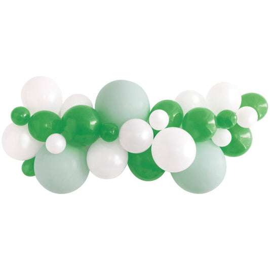 Green & White Double Stuffed Latex Balloon Arch Kit, 27pc