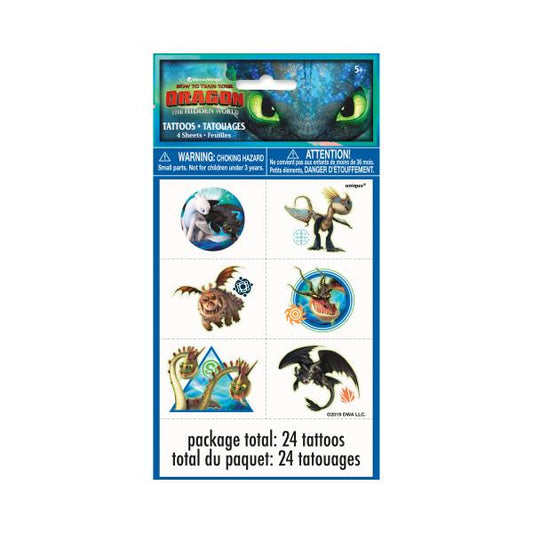 How to Train Your Dragon 3 Tattoos, 24ct