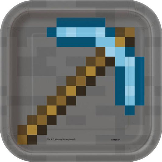 Minecraft Square 7" Dessert Plates, 8ct