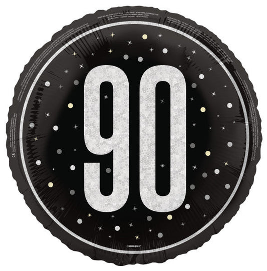 18" GLITZ Black 90 Prism Foil Balloon, Round
