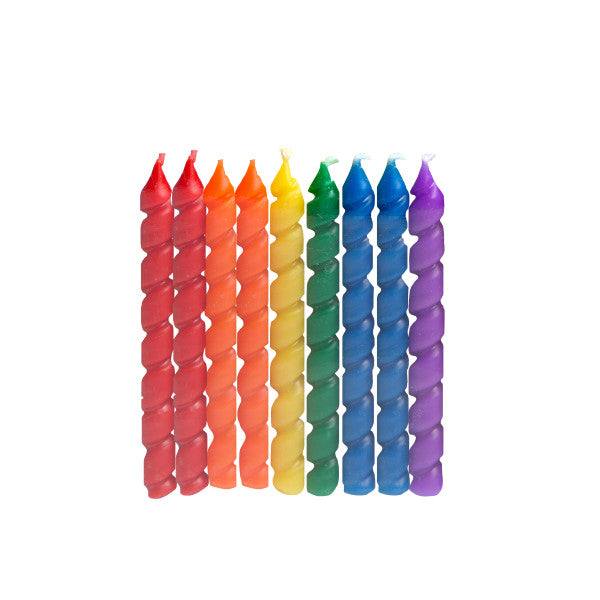 Rainbow Spiral Birthday Candles, 10ct